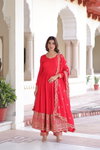 KA 1209 Vichitra Silk With Embroidered Work Gown With Bottom Dupatta  Wholesale In India